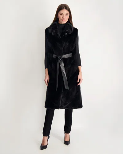 Gorski Mink Vest In Black