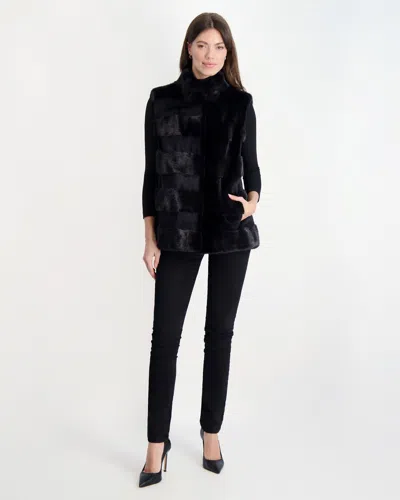 Gorski Mink Vest In Blue