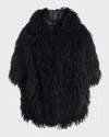 Gorski Mongolian Lamb Stole In Black
