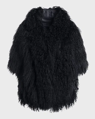 Gorski Mongolian Lamb Stole In Black