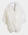 Gorski Mongolian Lamb Stole In White