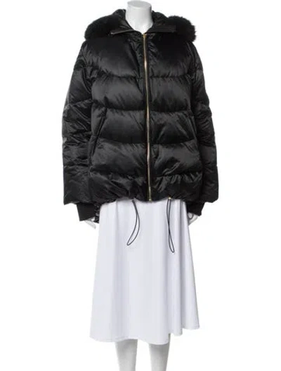 Pre-owned Gorski Nylon Down Coat In Black