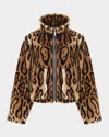 Gorski Ocelot-print Shearling Lamb Zip Jacket In Animal Print
