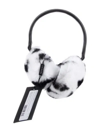Pre-owned Gorski Patterned Rabbit Earmuffs W/tags In White