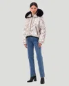Gorski Printed Apres-ski Jacket With Detachable Toscana Shearling Lamb Hood Trim In Multi