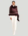 Gorski Printed Cashmere Stole With Fox Tape Top And Bottom In Multi