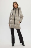 Gorski Quilted Coat With Shearling Lamb In Gray