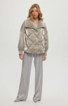 Gorski Quilted Jacket With Shearling Lamb In Gray