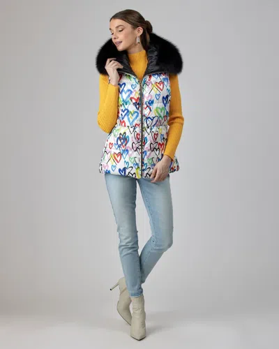 Gorski Reversible Apres-ski Vest With Detachable Fox Hood Trim In Multi