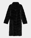 Gorski Reversible Chevron Lamb Shearling Coat In Black