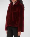 GORSKI REVERSIBLE CHEVRON LAMB SHEARLING JACKET WITH HORIZONTAL SLEEVE