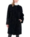 Gorski Reversible Collarless Shearling Coat In Black