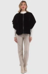 Gorski Reversible Collarless Shearling Lamb Jacket In Black