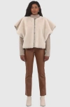 Gorski Reversible Collarless Shearling Lamb Jacket In White
