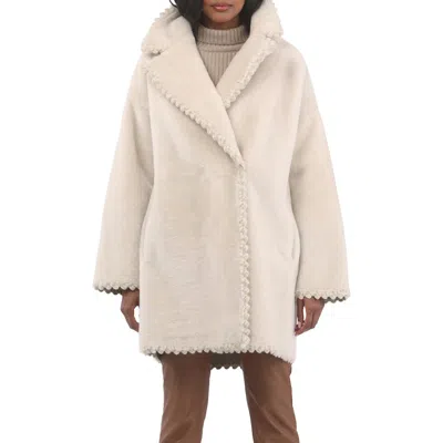 Gorski Reversible Genuine Shearling Jacket With Embroiderd Trim In Neutral