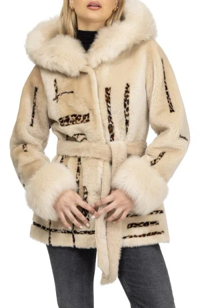 Gorski Reversible Genuine Shearling Parka With Cuffs In Neutral