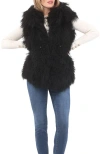 Gorski Reversible Genuine Shearling Vest With Wool And Cashmere Blend Back In Black