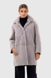 Gorski Reversible Long Hair Shearling Stroller In Gray