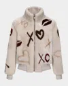 Gorski Reversible Love Merino Shearing Lamb Bomber Jacket In Neutral