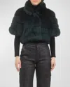 Gorski Reversible Merinillo Lamb Shearling Bolero Jacket With Cropped Sleeves In Emerald