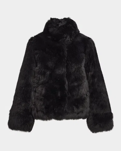 Gorski Reversible Merinillo Lamb Shearling Chevron Jacket With Horizontal Bottom In Black
