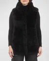 Gorski Reversible Merinillo Lamb Shearling Vest In Black/black