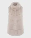 Gorski Reversible Merinillo Shearling Lamb Vest In Cream