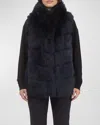 Gorski Reversible Merinillo Lamb Shearling Vest In Navy