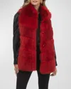 Gorski Reversible Merinillo Lamb Shearling Vest In Red