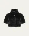 Gorski Reversible Merinillo Shearling Lamb Bolero In Black/black