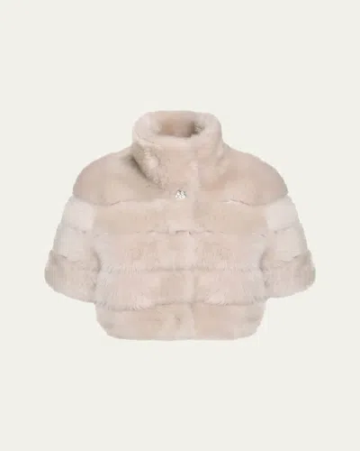 Gorski Reversible Merinillo Shearling Lamb Bolero In Cream/cream