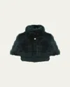 Gorski Reversible Merinillo Shearling Lamb Bolero In Emerald/emerald