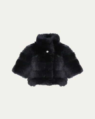 Gorski Reversible Merinillo Shearling Lamb Bolero In Navy/navy