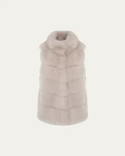 Gorski Reversible Merinillo Shearling Lamb Vest In Cream/cream