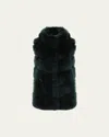Gorski Reversible Merinillo Shearling Lamb Vest In Emerald/emerald