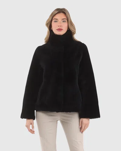 Gorski Reversible Merinillo Shearlng Lamb Jacket In Black