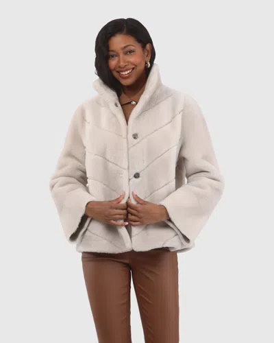 Gorski Reversible Merinillo Shearlng Lamb Jacket In Neutral