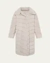 Gorski Reversible Merino Shearling Lamb Chevron Coat In Cream/cream