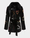Gorski Reversible Merino Shearling Lamb Jacket With Belt In Black
