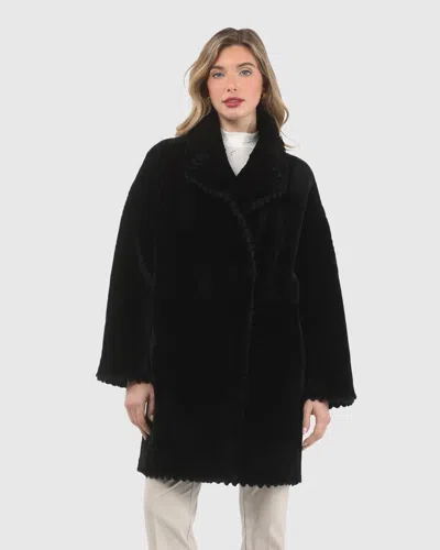 Gorski Reversible Select Shearling Lamb Jacket With Embroiderd Trim In Black