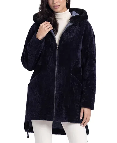 Gorski Reversible Select Shearling Lamb Parka In Blue