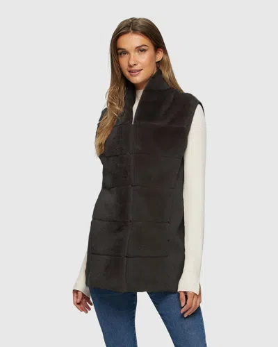 Gorski Reversible Select Shearling Lamb Vest With Select Wool And Cashmere Blend Back And Belt In Black