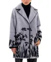 Gorski Reversible Shearling Coat With Floral Embroidery In Gray