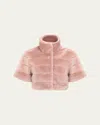 Gorski Reversible Shearling Lamb Bolero In Blush/blush