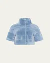 Gorski Reversible Shearling Lamb Bolero In Sky Blue/sky Blue