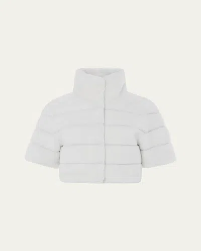 Gorski Reversible Shearling Lamb Bolero In White/white