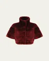 Gorski Reversible Shearling Lamb Bolero In Wine/wine