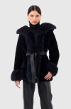 Gorski Reversible Shearling Lamb Jacket With Cashmere Goat Trim In Blue