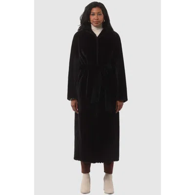 Gorski Reversible Shearling Lamb Long Coat In Black