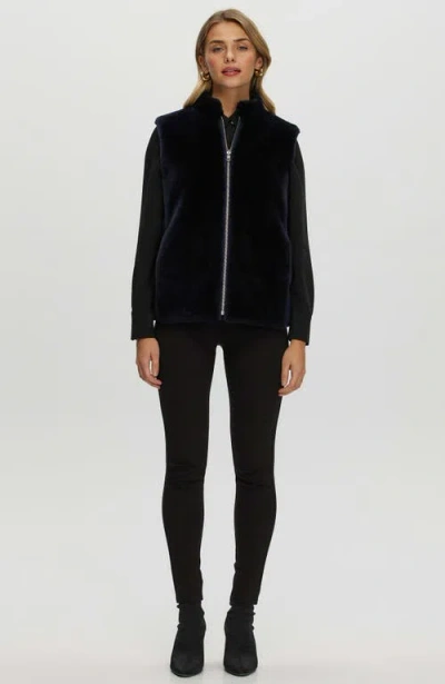 Gorski Reversible Shearling Lamb Vest In Blue